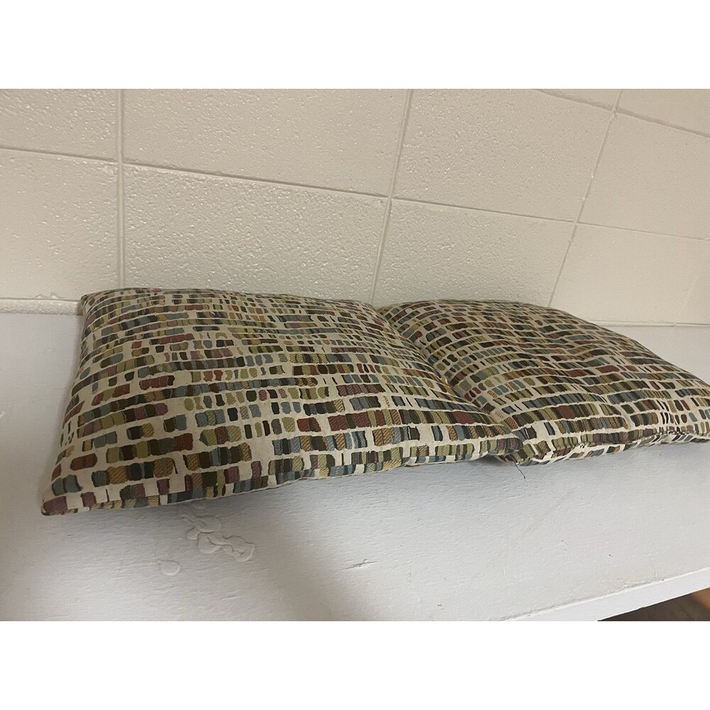 Pair Of Patterned Decorative Pillows with Geometric Design